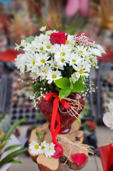 KIRMIZI KALP VAZO PAPATYA