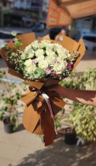 33 lü Beyaz gül demeti